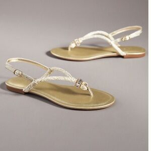 Anthropologie silent D gold sandals NWT